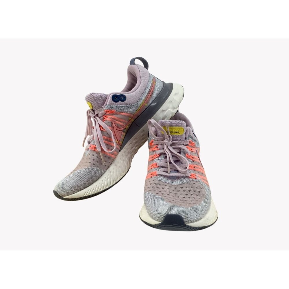 Nike React Infinity Run Flyknit Womens Running Shoes Pink Gray Orange Size 9.5 - Picture 2 of 9